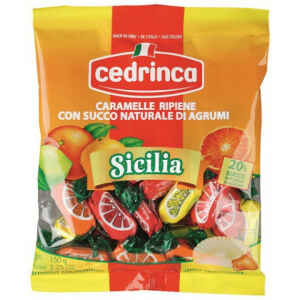 Caramella Sicilia dura Spicchi Agrumi Ripieni 20% Succo Senza Glutine min. 1 Kg