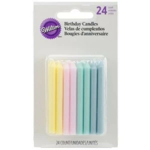 Candele Rotonde Colori Pastello 24 Pz Wilton