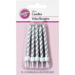 Candeline Argento 10 Pz Wilton