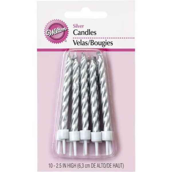 Candeline Argento 10 Pz Wilton