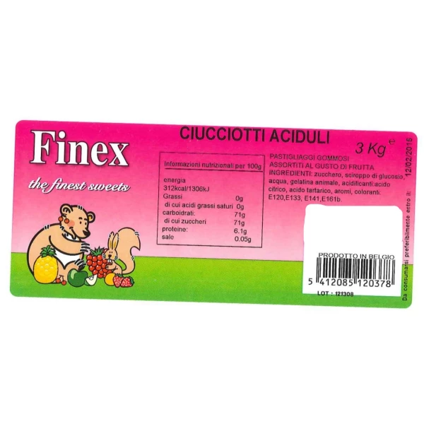 Ciucciotti Frutta Aciduli Senza Glutine 1 Kg