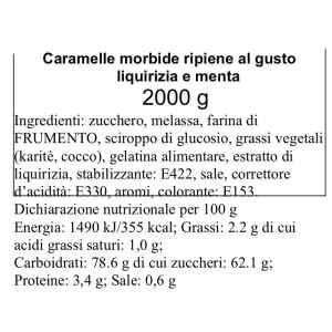 Liquirizia Farcita alla Menta Bianca Zuccherata 3 Kg