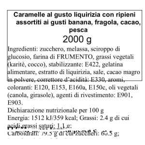 Mattoncini di Liquirizia Ripieni Frutta 1 Kg