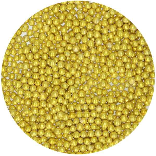 Perle di Zucchero Oro Metallizzate Ø 4 mm 80 Grammi FunCakes