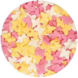 Farfalle Bianche Gialle Rosa 50 Grammi FunCakes