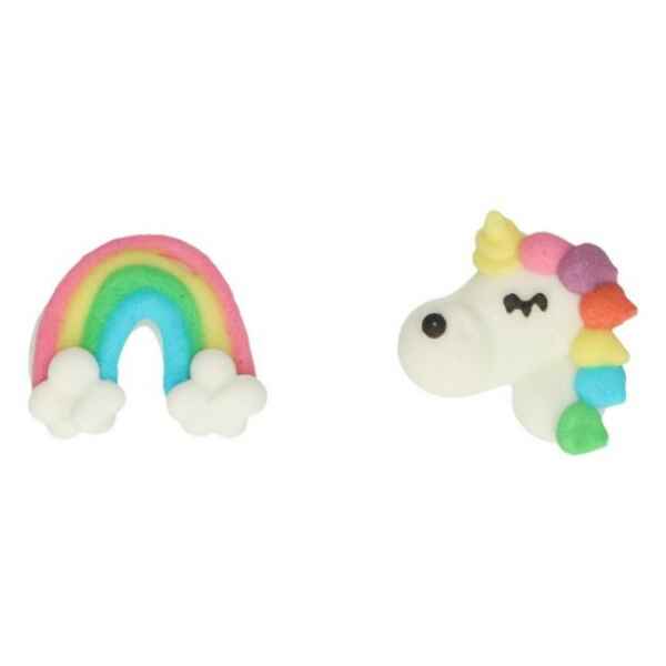 Unicorno e Arcobaleno in Zucchero 8 Pezzi FunCakes