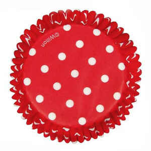 Pirottini - Cupcake in Carta Forno Rossi a Pois Ø 5 cm 75 Pz Wilton