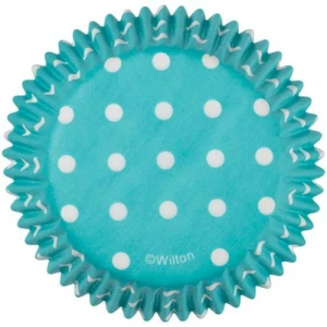 Pirottini - Cupcake in Carta Forno Turchese a Pois Ø 5 cm 75 Pz Wilton