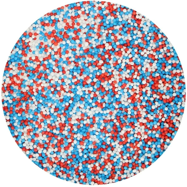 Perline Rosso Bianco Blu Ø 1,5 mm 80 g FunCakes