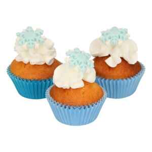 Fiocchi di Neve Bianchi e Blu in Zucchero 6 Pezzi FunCakes