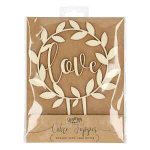 Ginger Ray Wooden Cake Topper Love - Rustic Country