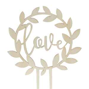 Ginger Ray Wooden Cake Topper Love - Rustic Country