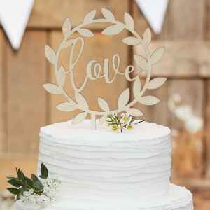 Ginger Ray Wooden Cake Topper Love - Rustic Country