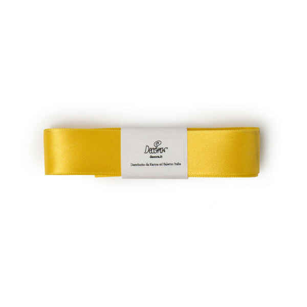 Nastro a Matassina Doppio Raso Giallo 25 mm x 3 mt