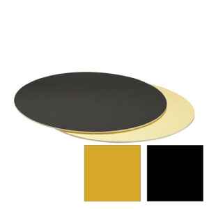 Sottotorta - Vassoio Tondo Double Face Nero - Oro H 0,3 cm 1 pz