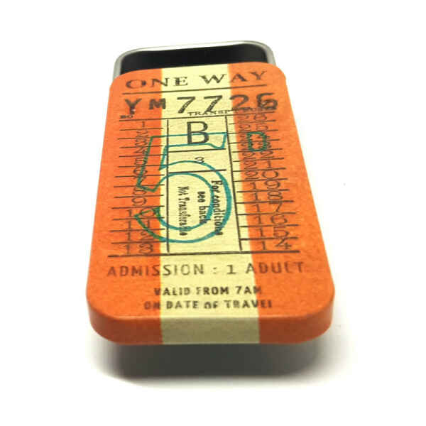 Mini latta rettangolare tascabile slider World Traveller - Ticket N° YM7726