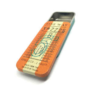 Mini latta rettangolare tascabile slider World Traveller - Ticket N° YM7726