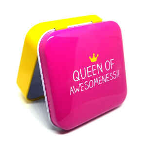 Latta rettangolare tascabile a cerniere Queen of Awesomeness