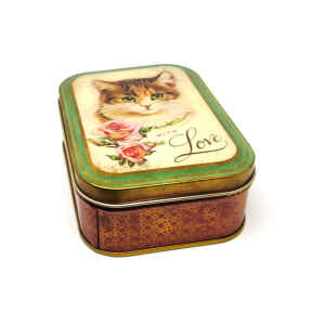 Latta Rettangolare Alta Piccola Nostalgia - With Love Cat 10,5 x 7,8 x 6,4 cm