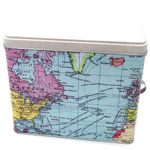 Latta portaoggetti con porta etichetta World Traveller 17 x 13,4 x 14,8 cm