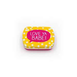 Mini latta rettangolare tascabile a cerniere Love ya Babe