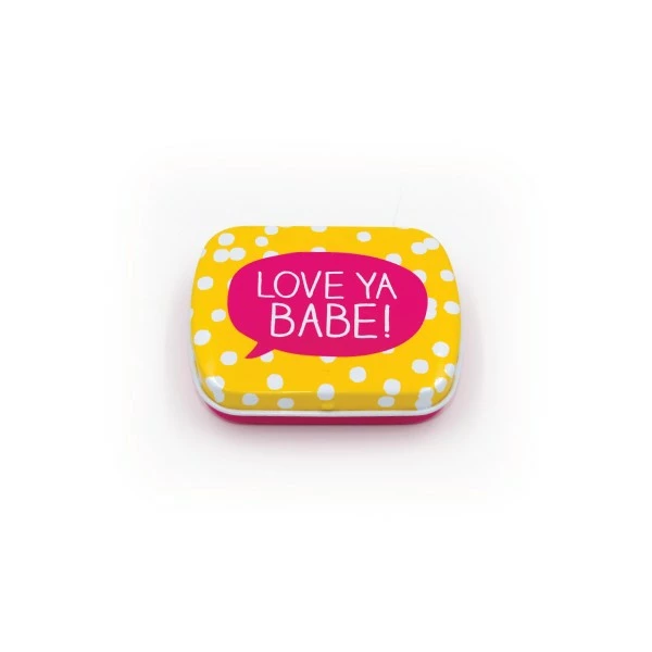 Mini latta rettangolare tascabile a cerniere Love ya Babe