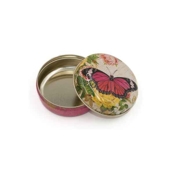 Latta tonda tascabile Nostalgia Butterfly 6,3 x 3 cm