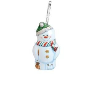 Decorazione per Albero di Natale Snowman in Latta 12 x 6,6 cm