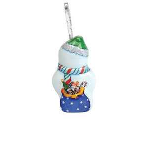 Decorazione per Albero di Natale Snowman in Latta 12 x 6,6 cm