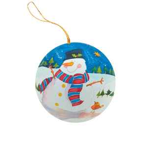 Pallina di Natale "Snowman" in Latta