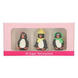 3D Pinguini in Zucchero 3 Pezzi FunCakes