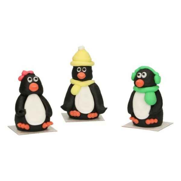 3D Pinguini in Zucchero 3 Pezzi FunCakes