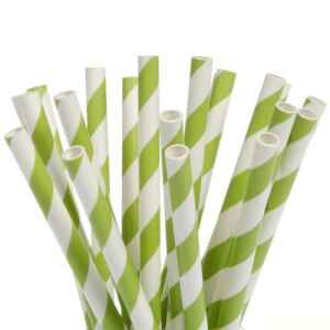 Cake Pops Straws Stripes Green 20 Pz House of Marie