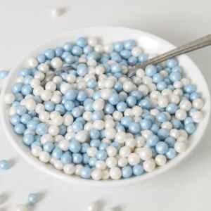 Perle Morbide Bianche - Blu Ø 5 mm 60 Grammi FunCakes