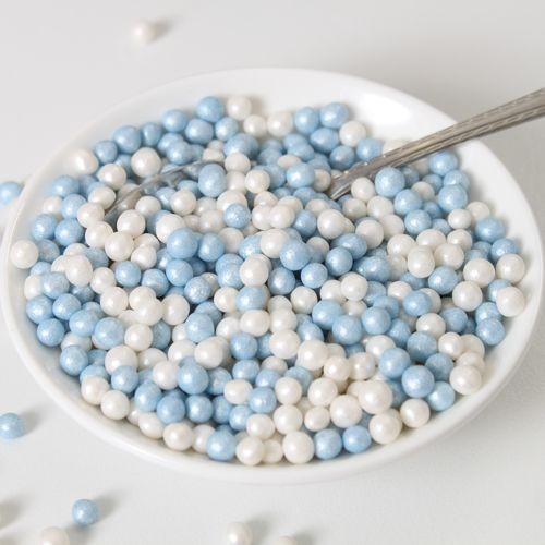 syndrom Frugtbar 945 Perle Morbide Blu - Bianco 5 mm 500 Grammi FunCakes
