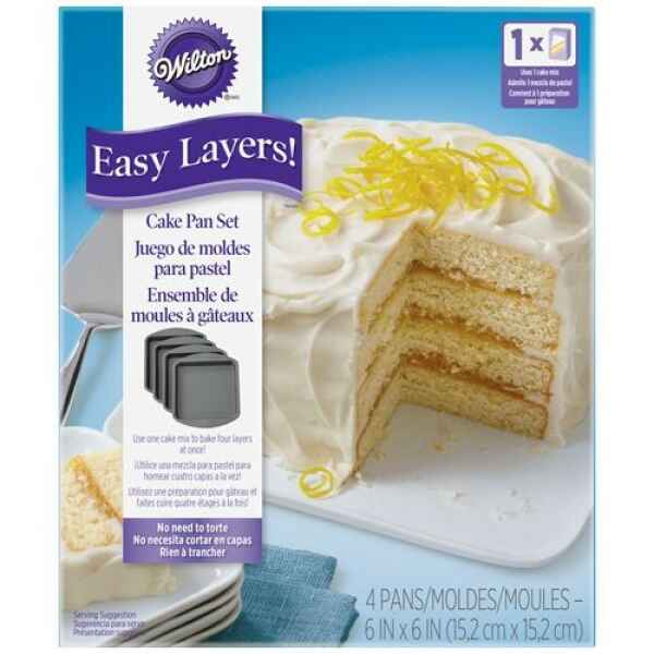 Teglia Quadrata Easy Layers Square Cake Pan Set 4 Piani Wilton