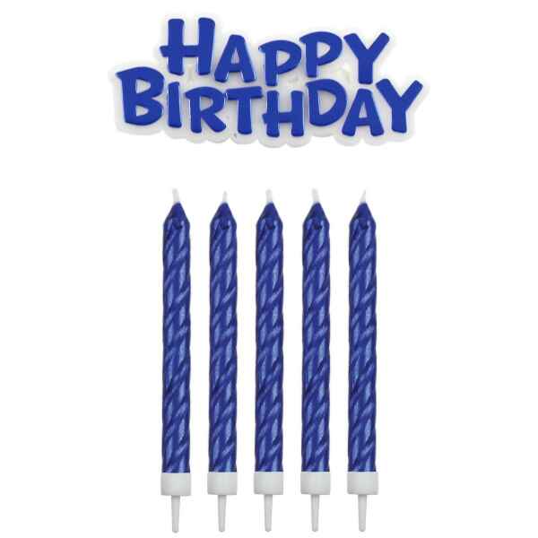 PME Candeline e Happy Birthday Blu 17 Pz