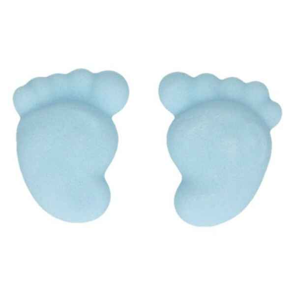 Piedini Neonato Blu in Zucchero Senza Glutine 16 Pz FunCakes