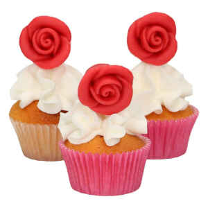 Decorazioni di Marzapane Rose Rosse Set/6 FunCakes Senza Glutine