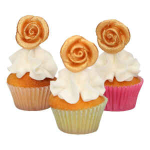 Decorazioni di Marzapane Rose Oro Set 6 FunCakes