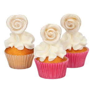 Decorazioni di Marzapane Rose Argento Set 6 FunCakes