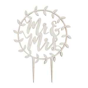 Cake Topper in legno Ginger Ray Mr & Mrs Beautiful Botanics