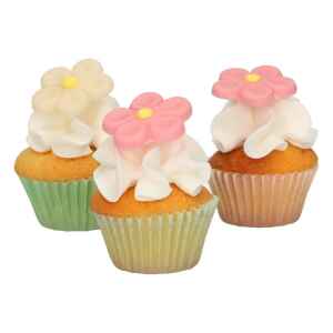 FunCakes Marzapane Margherite Bianco e Rosa 12 Pz