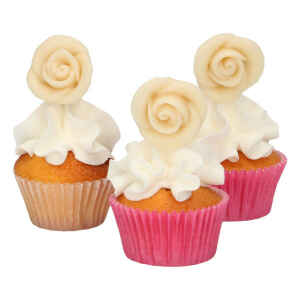 Rose in Marzapane Bianche 6 Pz FunCakes
