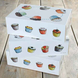 Box 6 Cupcakes 24 x 16 x 8 cm e Inserto 3 Pz FunCakes