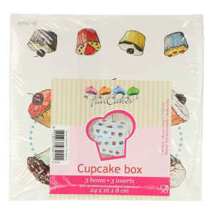 Box 6 Cupcakes 24 x 16 x 8 cm e Inserto 3 Pz FunCakes