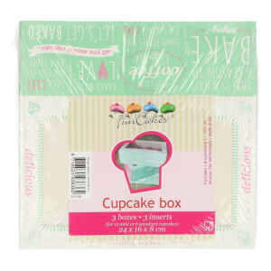 Box 6 Cupcakes Citazioni 24 x 16 x 8 cm e Inserto 3 Pz FunCakes