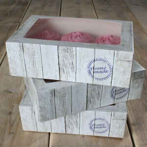 Box 6 Cupcakes Home Made 24 x 16 x 8 cm e Inserto 3 Pz FunCakes