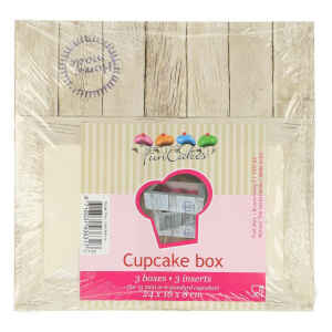 Box 6 Cupcakes Home Made 24 x 16 x 8 cm e Inserto 3 Pz FunCakes