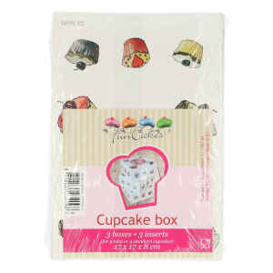 Box 4 Cupcakes 17 x 17 x 8 cm e Inserto 3 Pz FunCakes